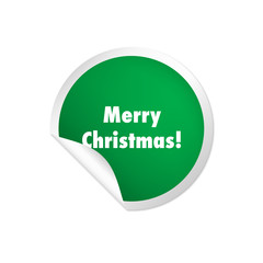 runder Sticker grün - Merry Christmas