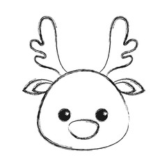 christmas deer icon over white background vector illustration