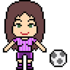 Fototapeta premium vector pixel art football girl