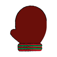 christmas glove icon over white background vector illustration