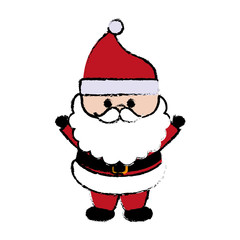 cartoon santa claus icon over white background colorful design vector illustration