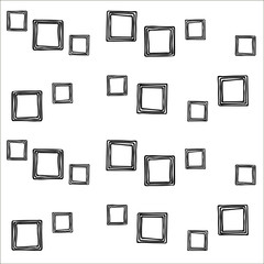 white black hand drawn minimal square geometrical seamless pattern