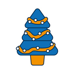christmas tree icon over white background vector illustration