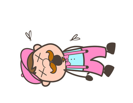 Cartoon Ice-Cream Seller Dead Body Vector