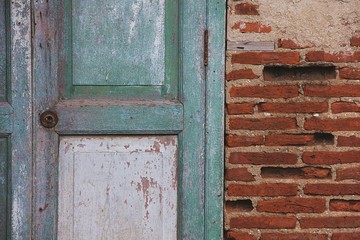 Old Door and Wall brick