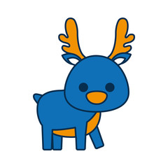 christmas deer icon over white background colorful design vector illustration