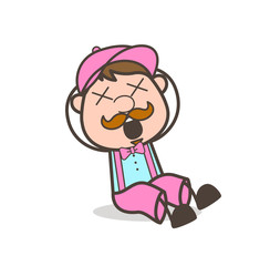 Cartoon Helper with Dizzy-Face Vector