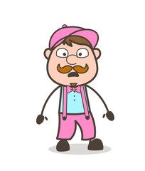 Fearful Cartoon Labor Face Expression