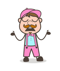 Confused Cartoon Executive Gesture and Expression Vector