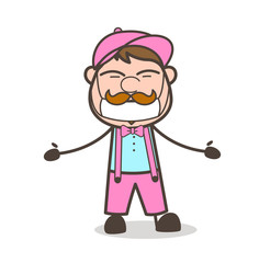 Cartoon Helper with Medical Face-Mask Vector