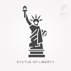 Silhouette icon statue of liberty
