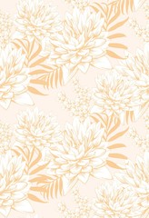 Vintage tropic floral pattern Vector