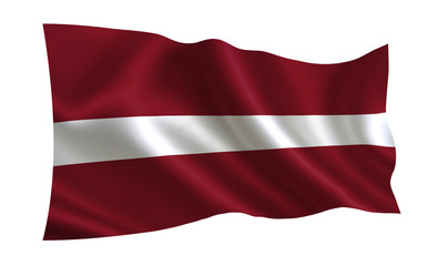 Fototapeta na wymiar Latvia flag, A series of flags of the world. 