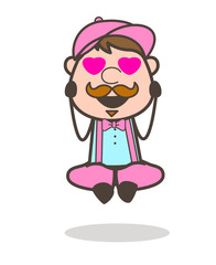 Lover Boy with Heart Eyes Vector