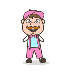 Excited Cartoon Ice-Cream Seller Face Expression