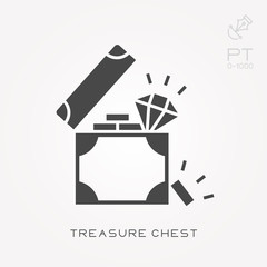 Silhouette icon treasure chest