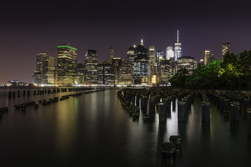 Fototapeta na wymiar New York, Lower Manhattan at Night