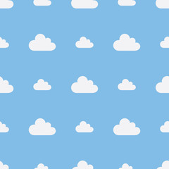 clouds baby boy pattern blue and white