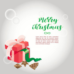 Christmas template on white background.