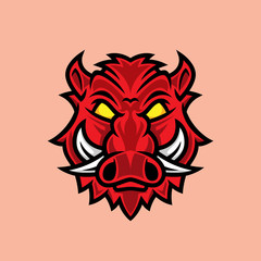 Hog head vector, pig head logo, hog mascot, pig character