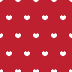Materiał do szycia hearts love romantic pattern white on red