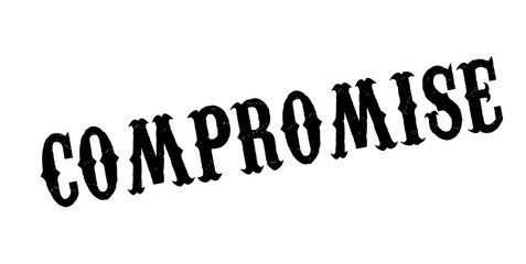 Compromise rubber stamp. Grunge design with dust scratches. Effects can be easily removed for a clean, crisp look. Color is easily changed.