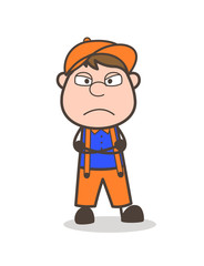 Cartoon Colleague in Angry Mood