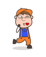 Cartoon Lover Boy Blowing Kiss Vector Concept