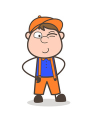 Naughty Boy Winking Eye Face Vector