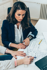 Architects on meeting in office