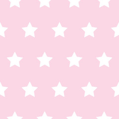 Materiał do szycia baby star pattern white on pink