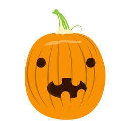 Isolated halloween jack-o-lantern on a white background, Vector illustration