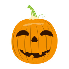 Isolated halloween jack-o-lantern on a white background, Vector illustration