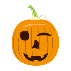 Isolated halloween jack-o-lantern on a white background, Vector illustration