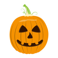 Isolated halloween jack-o-lantern on a white background, Vector illustration