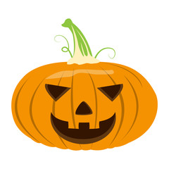 Isolated halloween jack-o-lantern on a white background, Vector illustration
