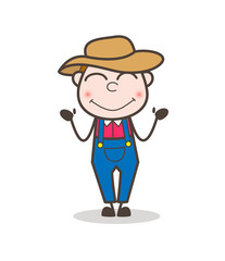 Cartoon Shy Villager Man Character Face