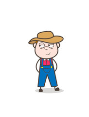 Cunning Cartoon Cowboy Character Vector Illustration