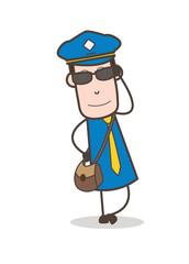 Modern Postman with Sunglasses Vector