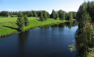 Aerial image of rural summer scenery.