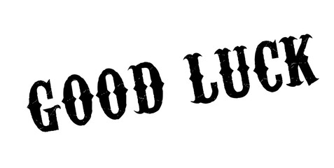 Good Luck rubber stamp. Grunge design with dust scratches. Effects can be easily removed for a clean, crisp look. Color is easily changed.