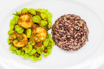 Thai food on white plate