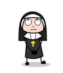 Cartoon Nun Thinking Face