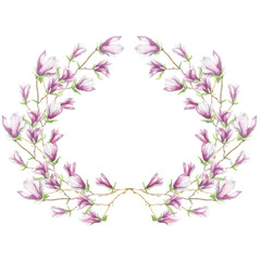 Obraz na płótnie Canvas aquarele birthday blooming bouquet card colorful design elements fashion frame leaf nature paper pink spring watercolour