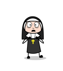 Flushed Cartoon Adult Nun Lady Face Expression