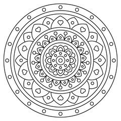 Mandala. Coloring page. Vector illustration.