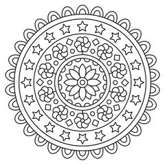 Mandala. Coloring page. Vector illustration.