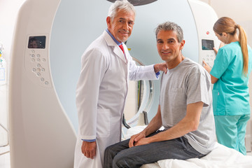 Patient about to undergo medical test in hospital