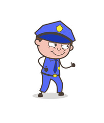 Happy Inspector Smiling Face and Running Pose