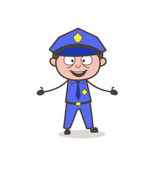 Excited Cartoon Sheriff Expression Vector